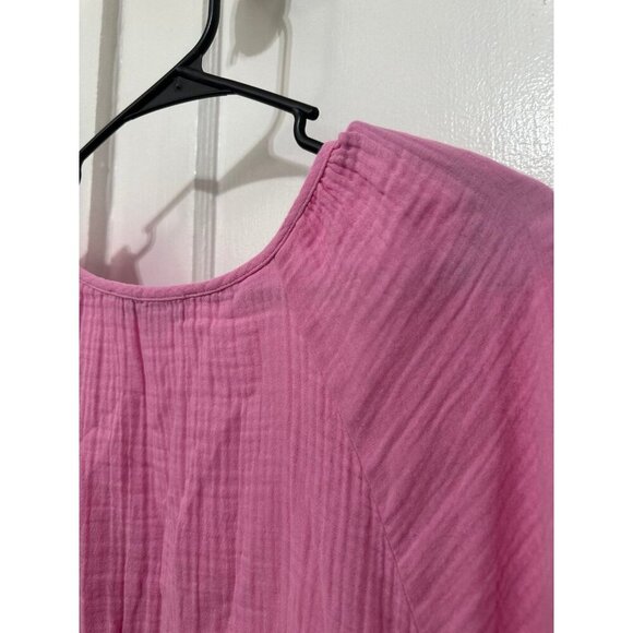 LOFT women’s size large cotton pink blouse - Picture 9 of 9